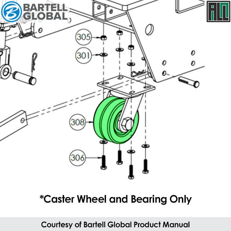 Terminator, Replacement Center Caster Wheel W/ Bearing