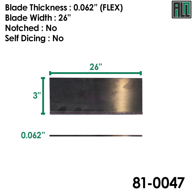 Bartell Global Terminator Removal Blade 26" x 3" x .062", Sharpened, w/ No Notch