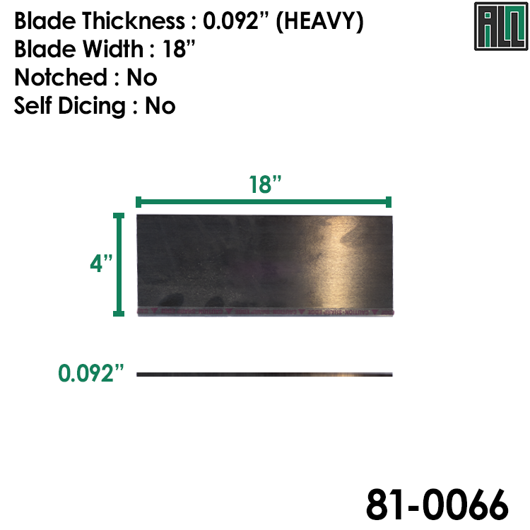Bartell Global Terminator Removal Blade 4" x 18" x .092", Sharpened, w/ No Notch